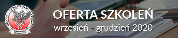 Oferta szkoleń wrzesień - grudzień 2020