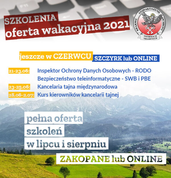 Wakacyjna oferta szkoleniowa 2021
