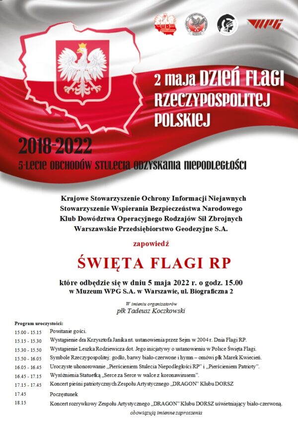 Zaproszenie na obchody Dnia Flagi Rzeczpospolitej Polskiej