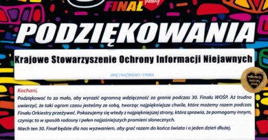 Podziękowanie za 30. Finał WOŚP