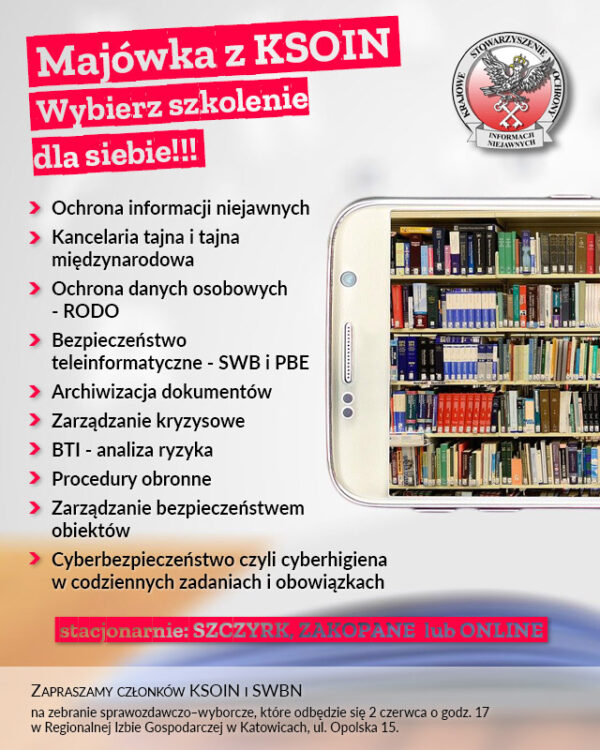 Majówka z KSOIN - wybierz szkolenie dla siebie