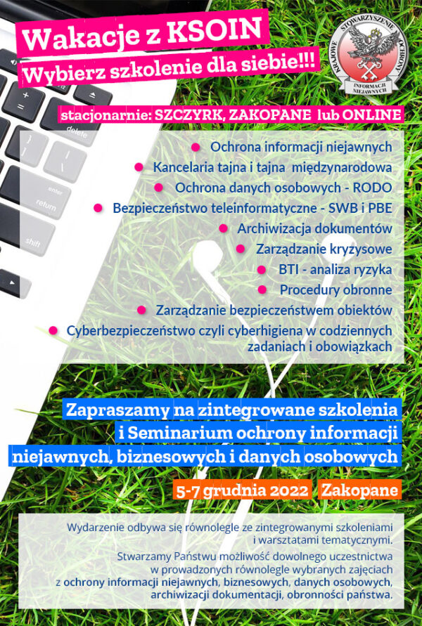 Wakacje z KSOIN - wybierz szkolenie dla siebie
