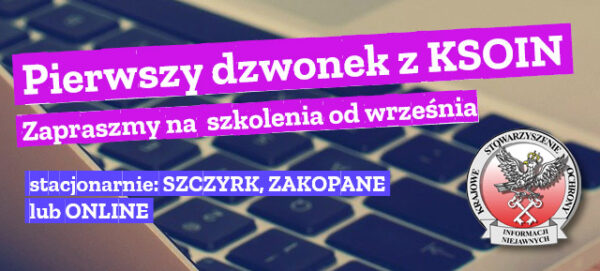 Pierwszy dzwonek z KSOIN - wrześniowe szkolenia