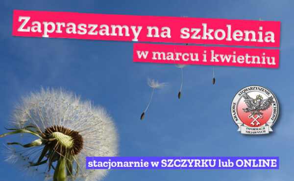 Zapraszamy na szkolenia w marcu i kwietniu - KSOIN
