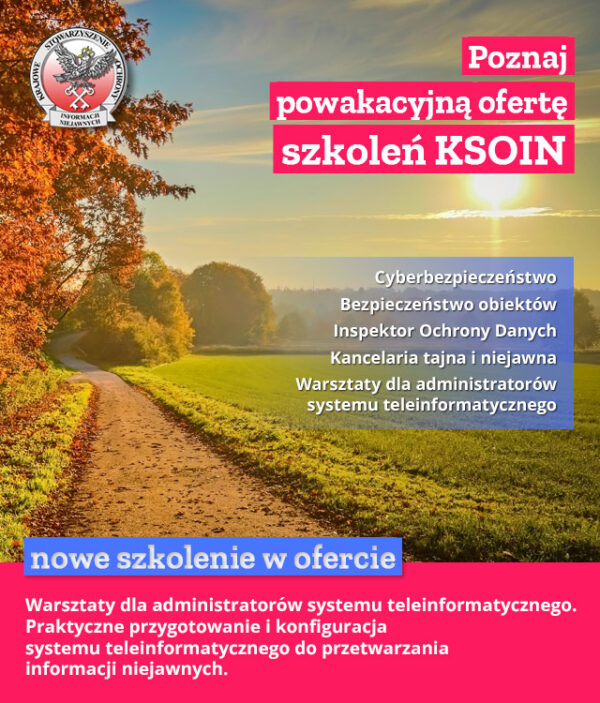 Powakacyjna oferta szkoleń KSOIN