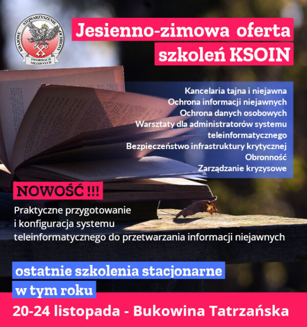 szkolenia KSOIN - jesień/zima 2023