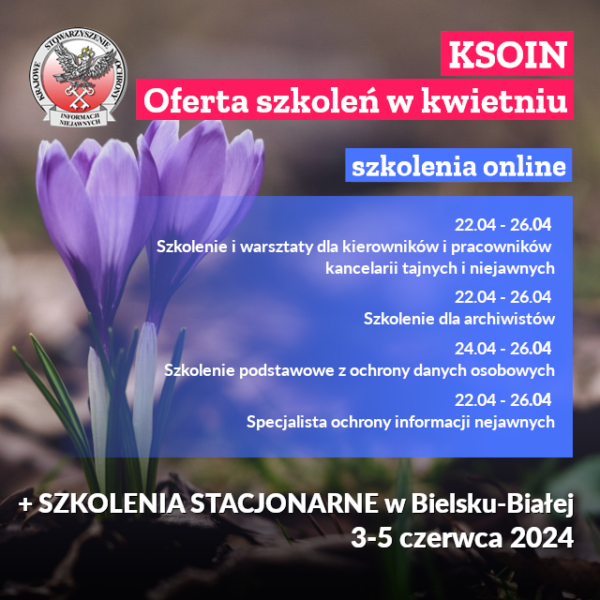Oferta szkoleń KSOIN w kwietniu