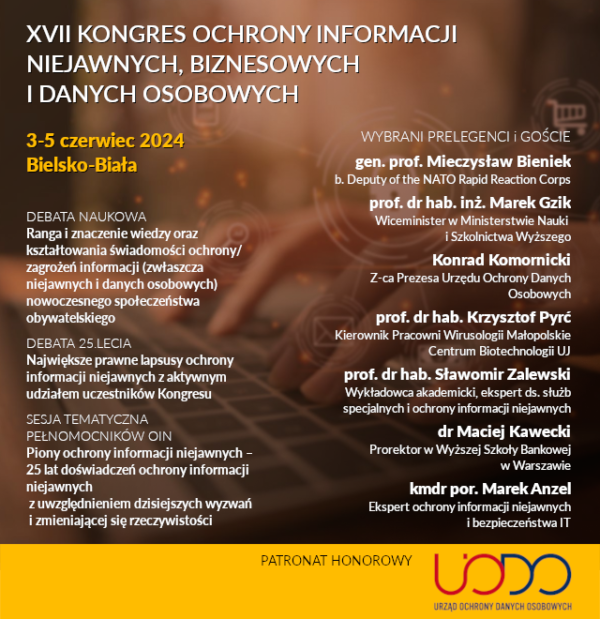 XVII Kongres Ochrony Informacji Niejawnych, Biznesowych i Danych Osobowych