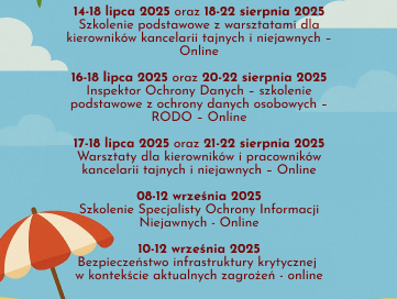 Letnie szkolenia organizowane przez KSOIN