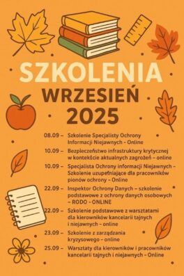We wrześniu organizujemy szkolenia zdalne