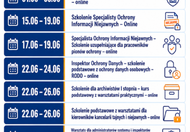 Zapraszamy na szkolenia w czerwcu w formule zdalnej